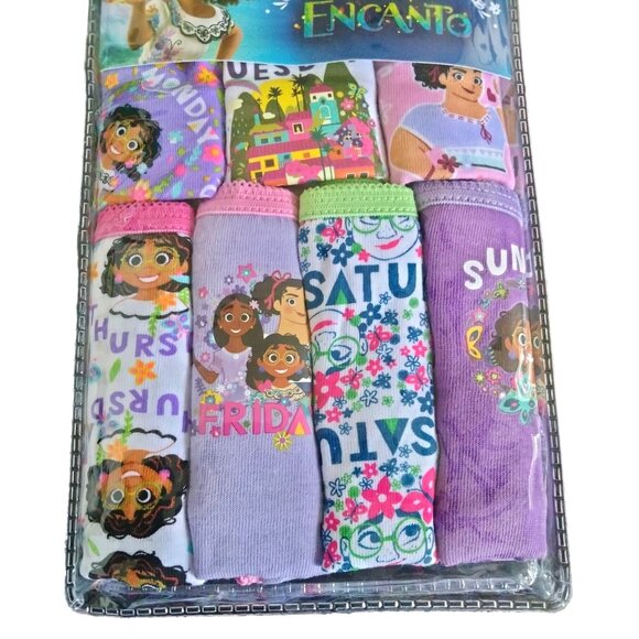 Disney Encanto Size 4 Girls Underwear Set 7 Days Of The Week Briefs 100% Cotton - Picture 3 of 6